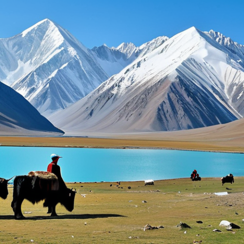 Home 22 파미르 고원의 매력 - **Prompt:** A breathtaking vista of the Pamir Mountains, showcasing snow-capped peaks and a crystal-...