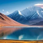 타지키스탄에서의 자연 경관 촬영지 - **Prompt:** A majestic, wide-angle shot of Karakul Lake in the Pamir Mountains of Tajikistan during ...